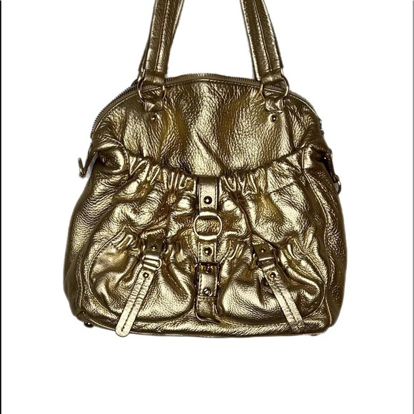 Michael Kors Gold Leather Shoulder Bag. Large bag has shoulder strap also - Picture 1 of 7